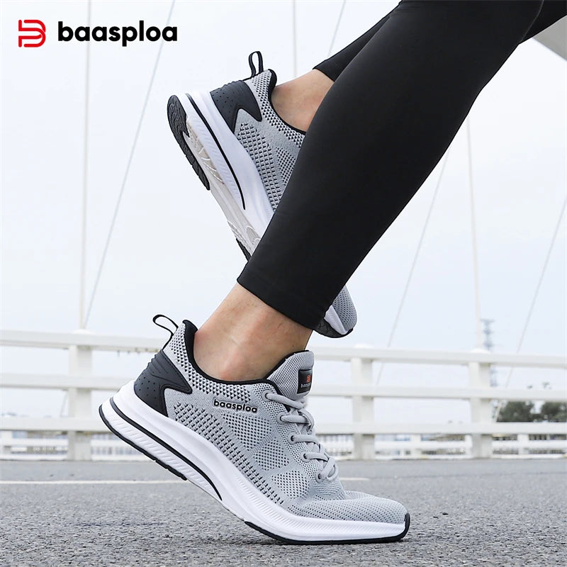 Baasploa Laufschuhe männer Neue Lässige Leichte Designer Mesh Turnschuhe Männlichen Outdoor Atmungsaktive Lace-Up Sport Wanderschuhe
