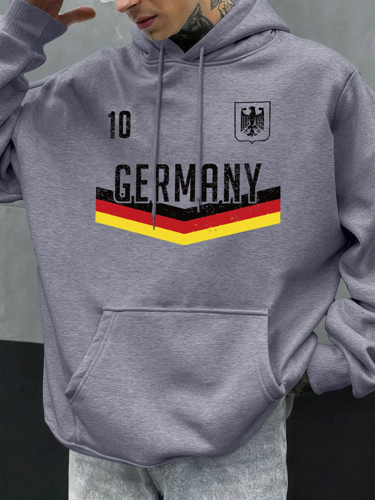 Deutschland Brief Drucke Herbst Männer Hoody Mehrfarbige Tasche Hoodies Casual Fleece Hoodie Komfortable Hip Hop Männliche Pullover