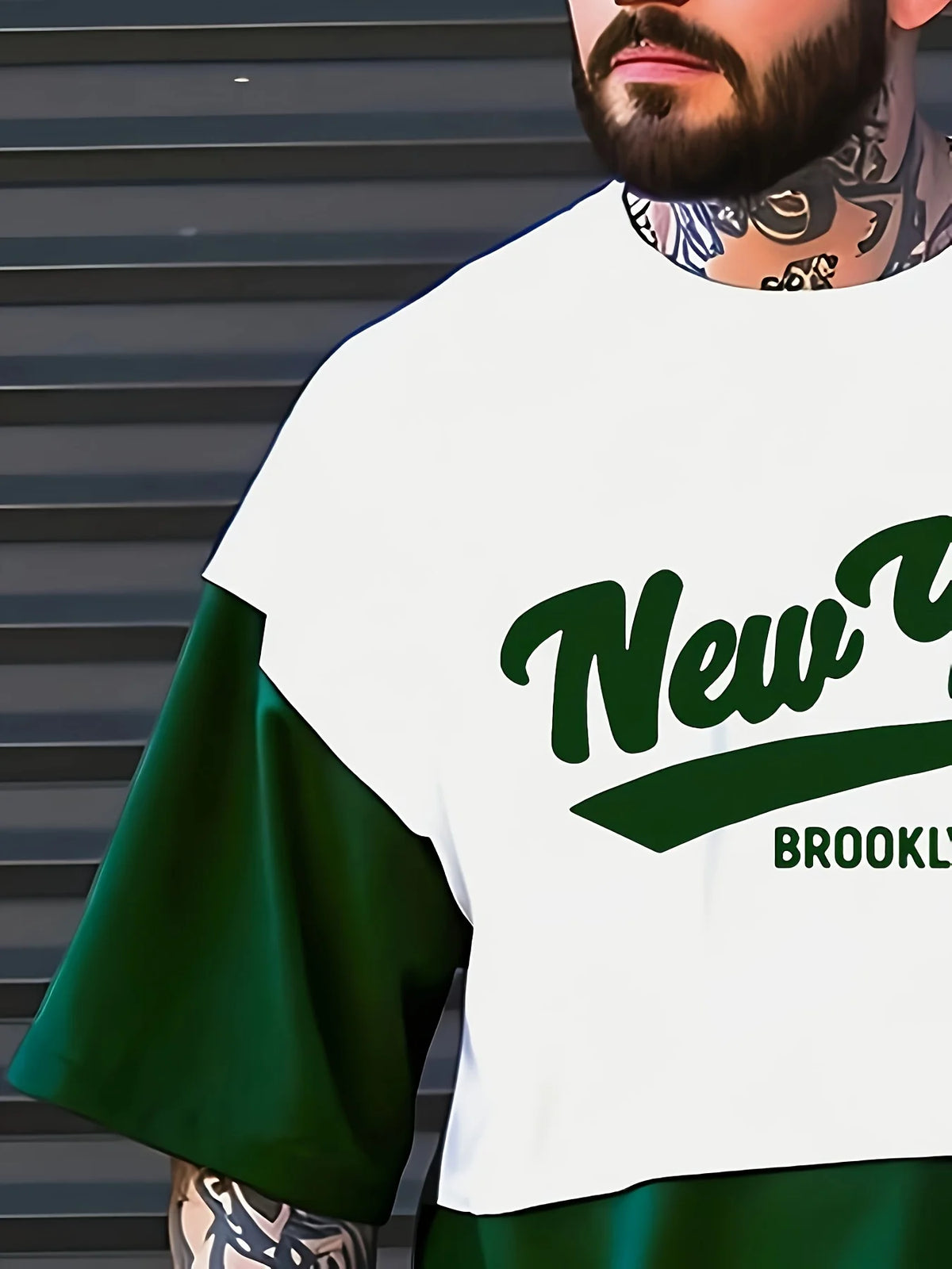 Sommer 2025, neues Herren-Freizeit-Sportbekleidungsset, 3D-Digitaldruck, Rundhals-Kurzarm-T-Shirt mit Farbblock und Shorts