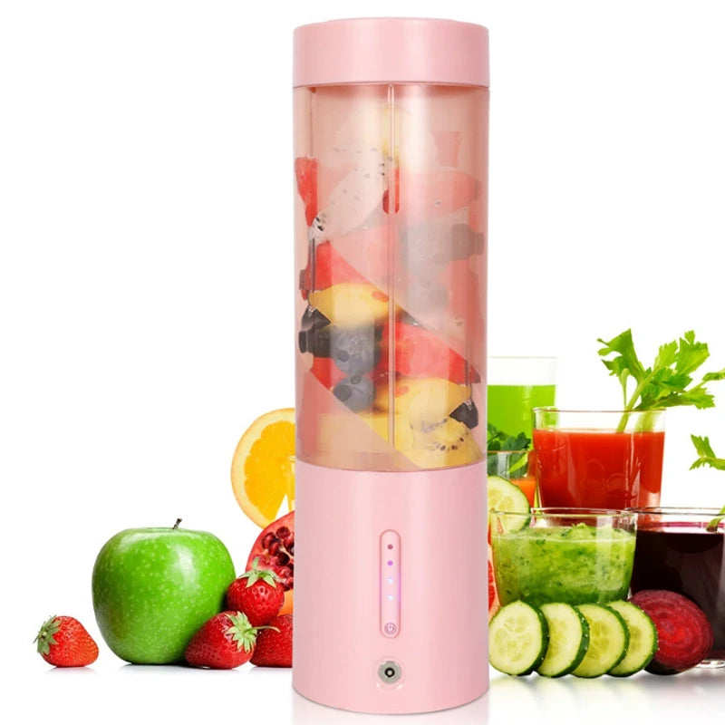 2026 NEUER Tragbarer USB-Entsafter Elektrischer Mini-Saftmixer Wiederaufladbarer Mixer 450ML Großer Becher 150W