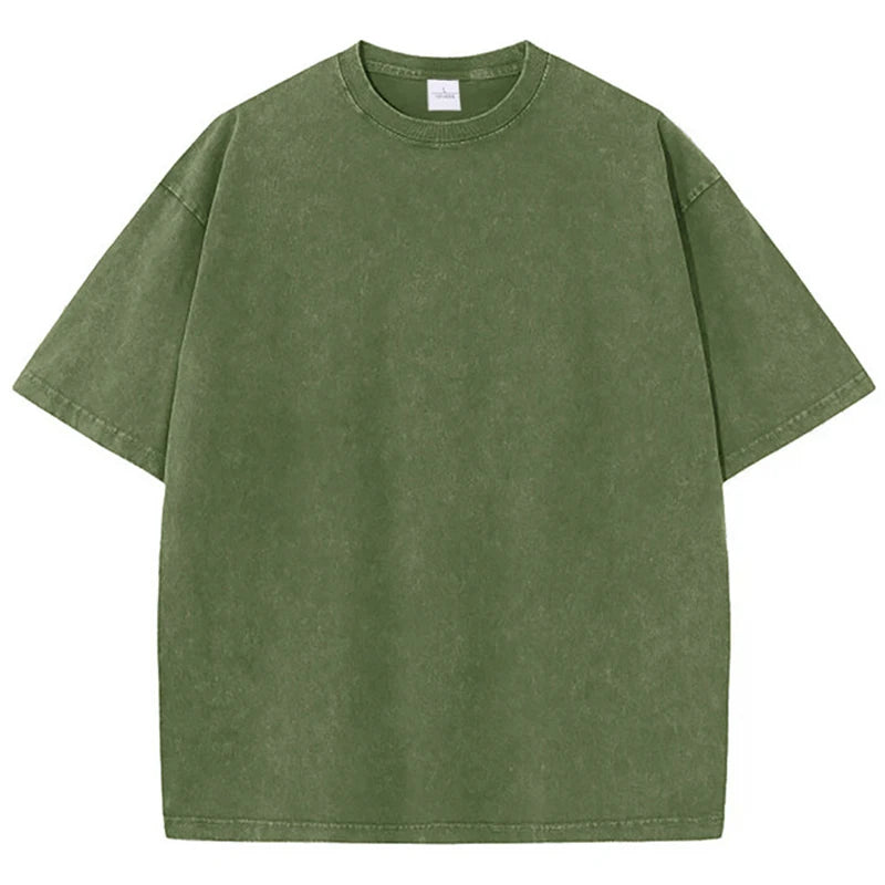 Mode Frauen Baumwolle Solide Gewaschen T-shirts Lose Oansatz T-shirts Straße Casual Komfortable Kurzarm Tops Weibliche Kleidung