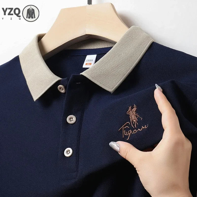 Herren bestickte Casual Fashion Kurzarm Polos hirt Sommer bequemes Top