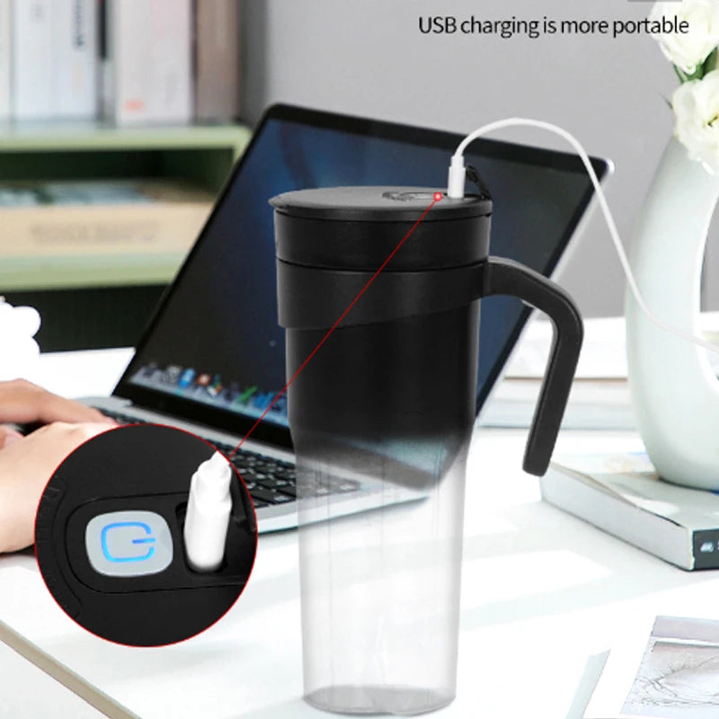 Tragbarer elektrischer Entsafter, USB-wiederaufladbar, multifunktionaler Mixer, Entsafterbecher, geeignet für Saft, Milchshakes, 6-Klingen-Schneider, 470 ml