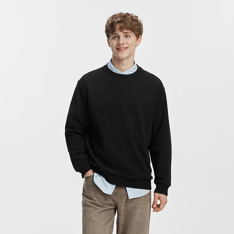 Semir Herren Sweatshirt Einfarbig Basic Rundhals Leicht Lockerer Strickpullover Alltäglicher Freizeitstil Herbst-Oberteil Tägliche Kleidung 2026