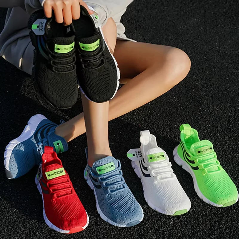 Herren-Laufschuhe, hochwertiges, leichtes Mesh-Design, atmungsaktiv, bequem, rutschfeste Sohle, Leichtathletik-Laufschuhe zum Schnüren