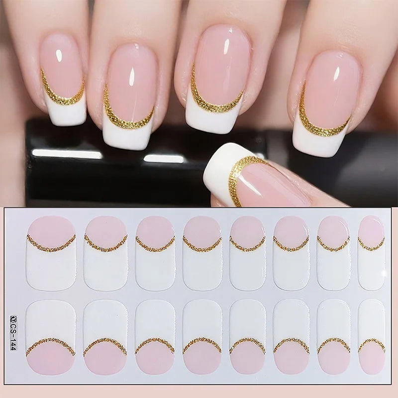 16 Tipps weinrote Nagelaufkleber, langlebig, einfarbig, volle Nagelfolien, selbstklebender Slider, Nagelkunst, DIY-Aufkleber, Maniküre-Dekor