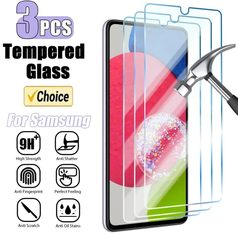 3PCS Gehärtetem Glas Für Samsung Galaxy A14 A54 A53 A13 A33 A34 A52S 5G Screen Protector Für Samsung a52 A73 A21S A51 A72 Glas
