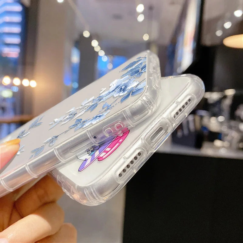 Blume Handyhülle für iPhone 17 Pro Hülle iPhone 16 14 13 11 12 15 Pro Max Air SE XR 7 8 Plus Silikon Soft TPU Clear Cover Funda