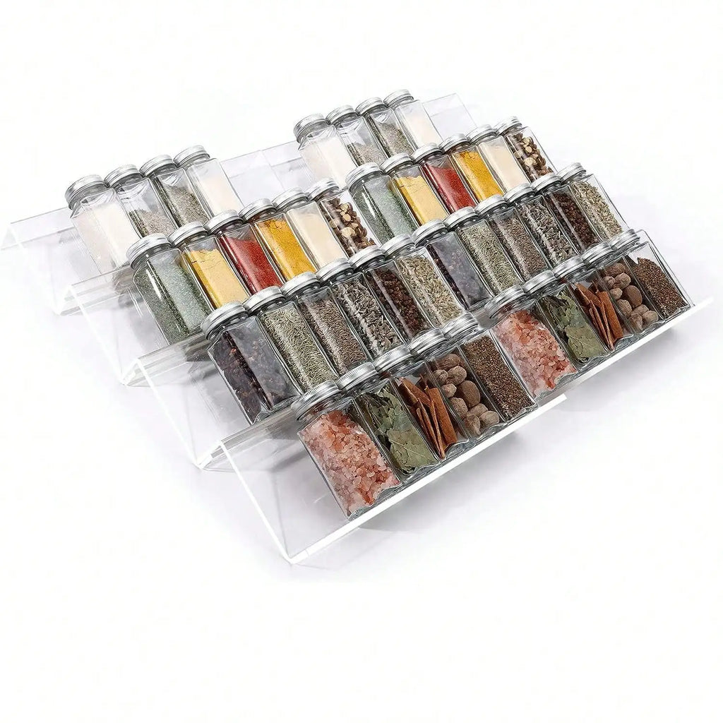 4/2 Schicht Gewürz Schublade Organizer Einstellbare Acryl Gewürz Gläser Rack Tablett Erweiterbar Gewürz Organizer Schrank Küche Regale