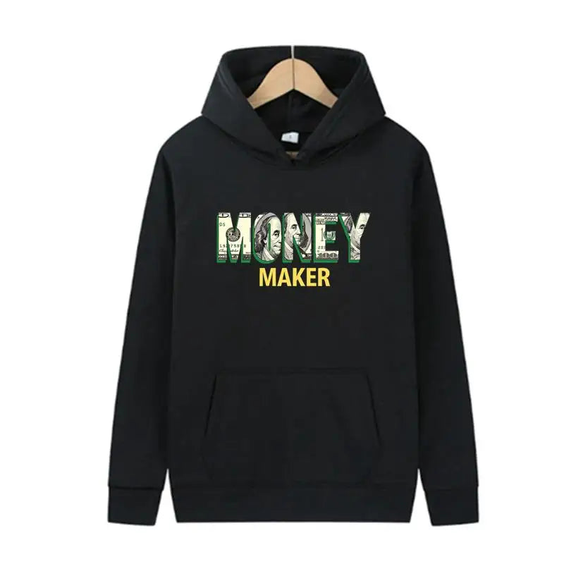 Männlicher Kapuzenpullover, modische Hip-Hop-Kleidung, Straße, Allgleiches, Taschenpullover, Gelddruck, Herren-Kapuzenpullover, Frühling und Herbst, tägliches Spiel und Tragen
