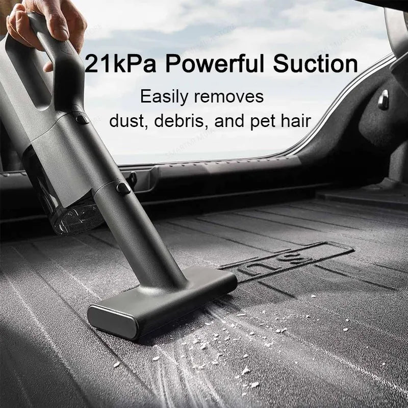 MIJIA Auto-Staubsauger, 21 kPa Saugkraft, schnelles Aufladen über Typ-C, 150 ml Staubbehälter, für kabellose Haushaltsstaubsauger, 2400 mAh Akku
