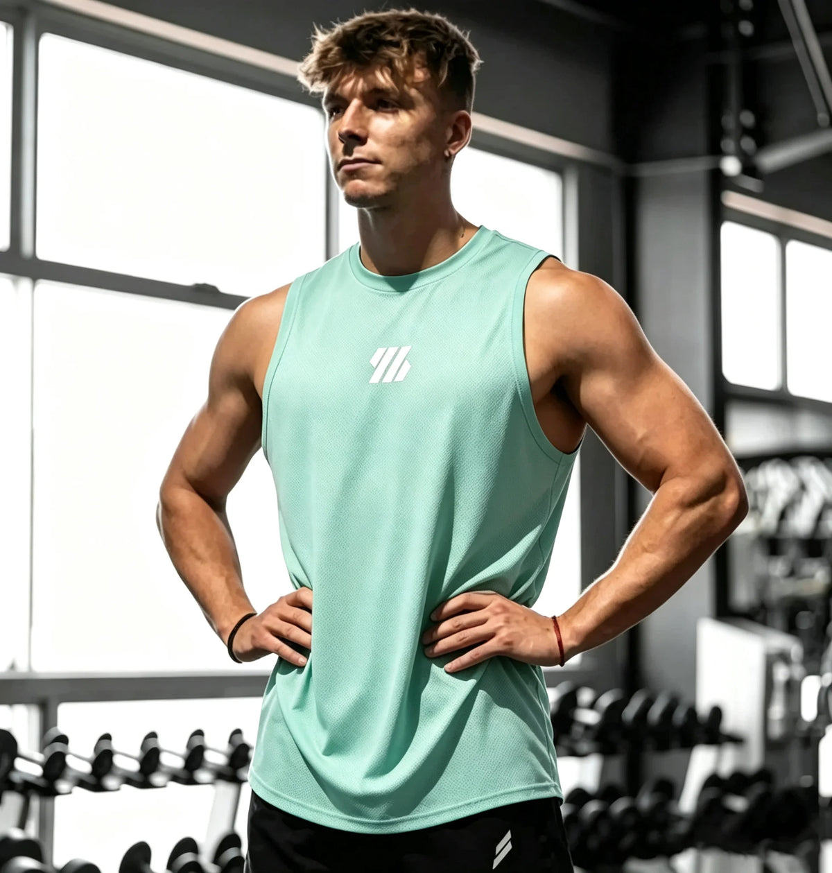 Ärmelloses T-Shirt für Herren Schnelltrocknend Fitness Bodybuilding Shirt Männliche Mode Basketball-Weste Atmungsaktives Netzgewebe Sommer Gym Tanktop für Männer