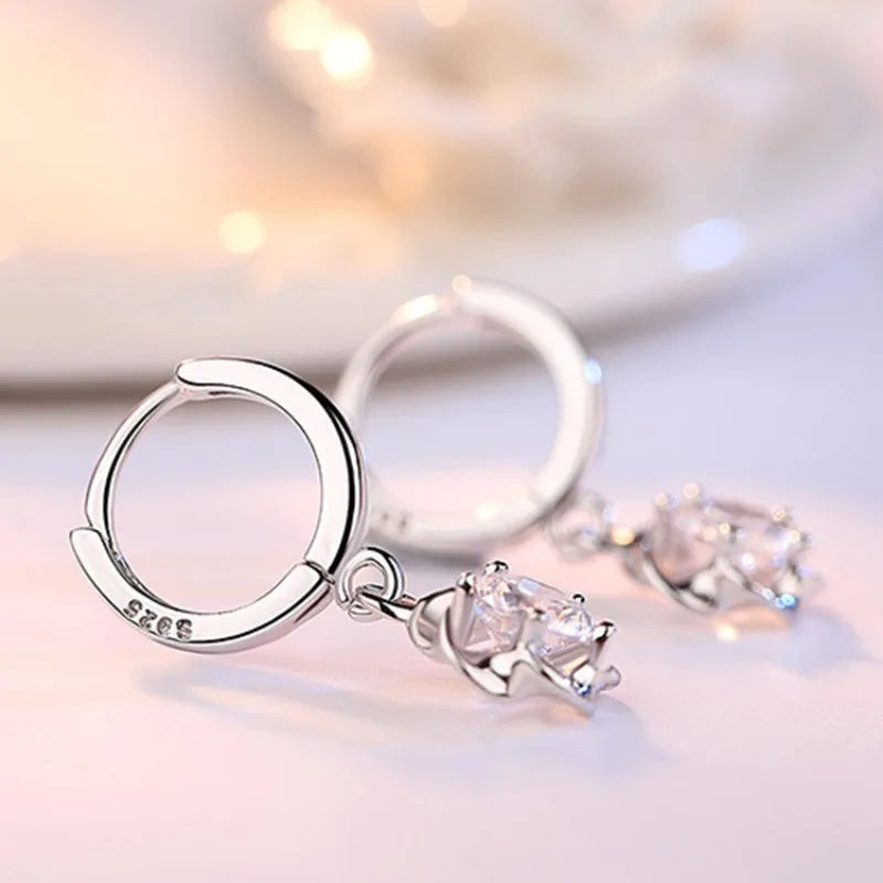 2 Stücke Trendy Neue Mode Zirkon 925 Silber Ohrringe Für Frauen Mit Einfachen Pflaumenblüte Ohrring Creolen Und Elegante Ohrringe geschenk