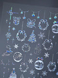 5D Goldprägung Schleife Ball Hirsch Weihnachten Nagelaufkleber Glänzender Kranz Weihnachtsbaum Kristall Nagelaufkleber Winter Nageldekoration
