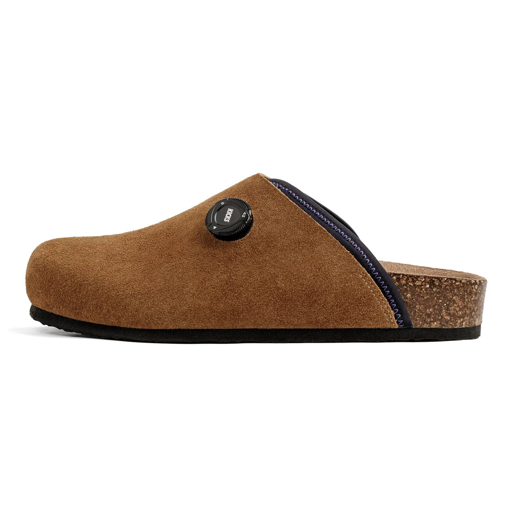 Maden Herren-Slipper im klassischen Vintage-Stil, braune Pantoletten aus Rindswildleder, bequeme Slipper mit dicker Sohle für den Außenbereich im Frühling und Herbst
