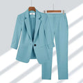 Elegantes Damen-Hosenset Büro-Outfit Geschäftskleidung Sommer Neue Dünne Jacke Blazer Lässige Weite Hose Zweiteiliges Set