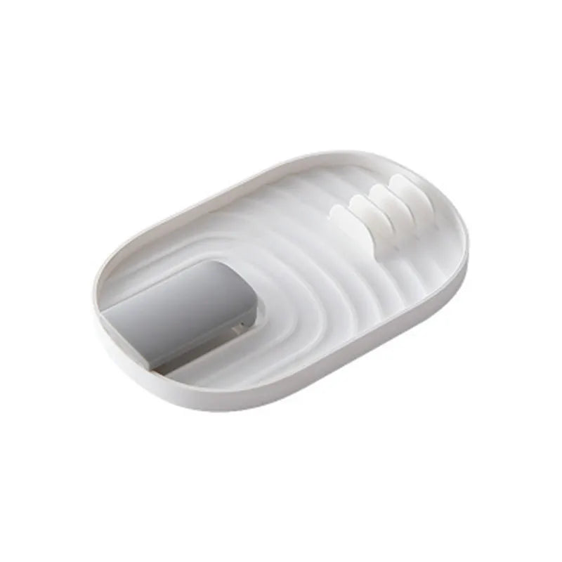 Küche Organizer Topf Deckel Lagerung Rack Regal Pfanne Trocknen Ständer Arbeitsplatte Punch-freies Löffel Pad Lagerung Halterung Hause zubehör