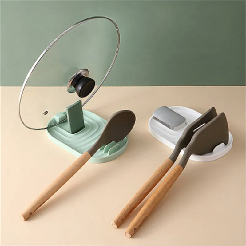 Küche Organizer Topf Deckel Lagerung Rack Regal Pfanne Trocknen Ständer Arbeitsplatte Punch-freies Löffel Pad Lagerung Halterung Hause zubehör