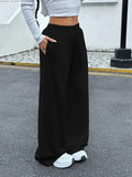 Damen-Jogginghose mit Kordelzug, lässig und bequem mit Taschen, Sporthose mit mittlerer Taille, geeignet für alle Jahreszeiten