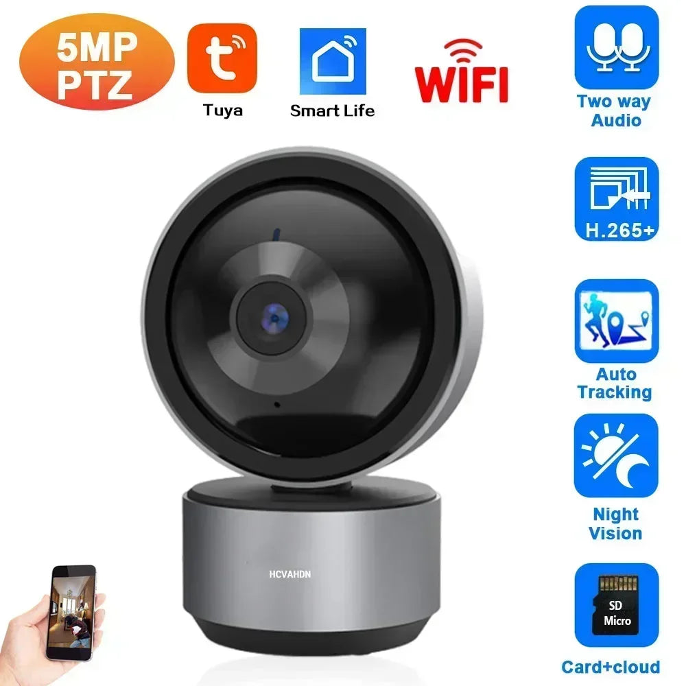 Smart Life 5MP IP WiFi Kamera Überwachung Sicherheit Baby Monitor Automatische Menschen Tracking Cam Zwei-wege Audio Indoor Video Kamera