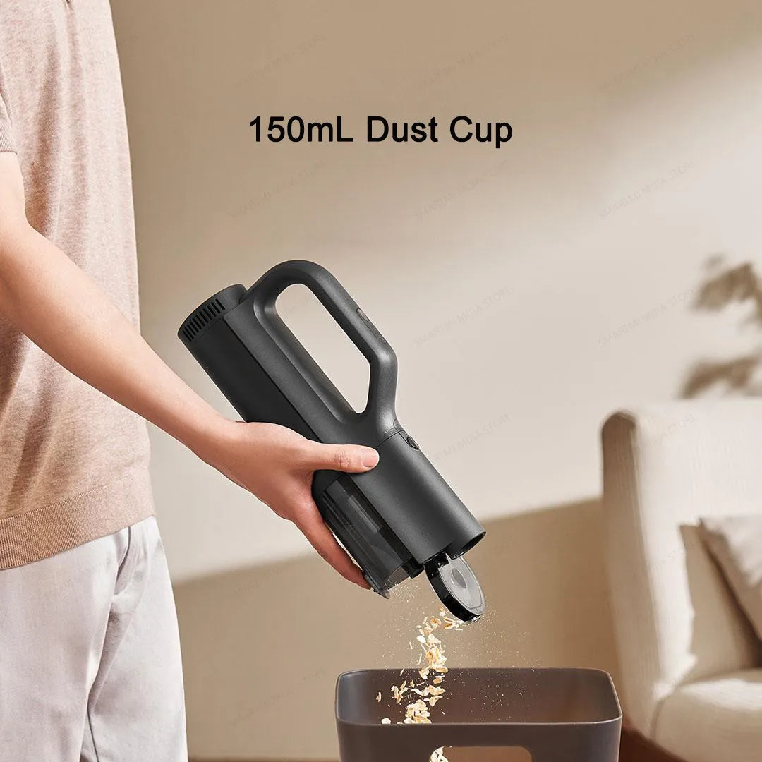 MIJIA Auto-Staubsauger, 21 kPa Saugkraft, schnelles Aufladen über Typ-C, 150 ml Staubbehälter, für kabellose Haushaltsstaubsauger, 2400 mAh Akku