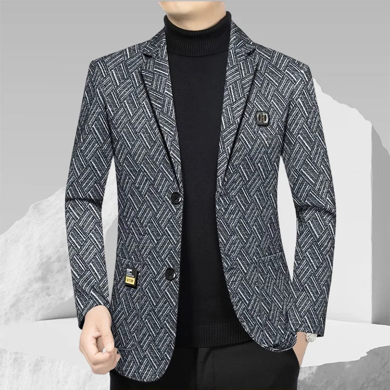 Hochwertige Herren-Großgrößen-Business-Casual-Anzüge, Einzelanzüge, Modische Slim-Fit-Anzugjacken, Übergrößen und Gepolsterte Anzüge