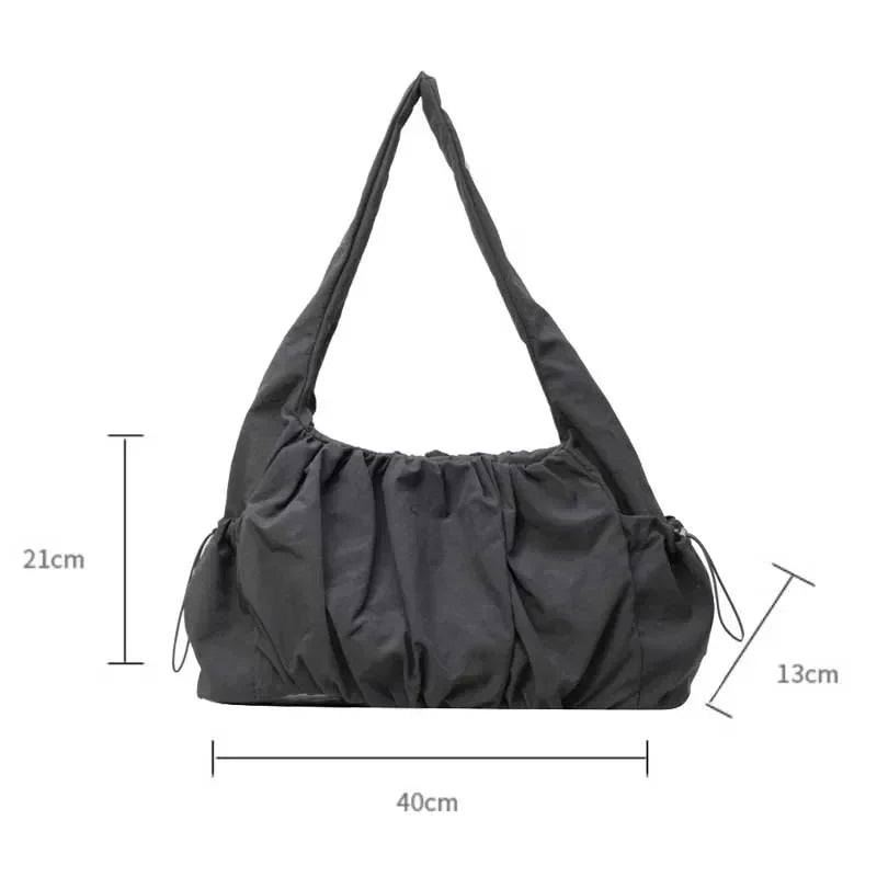 Nylon-Stofftasche für Damen, große Kapazität, Sommer, 2024, neue All-Match-Ins, One-Shoulder-College-Studenten-Klassentasche, Damen-Handtasche