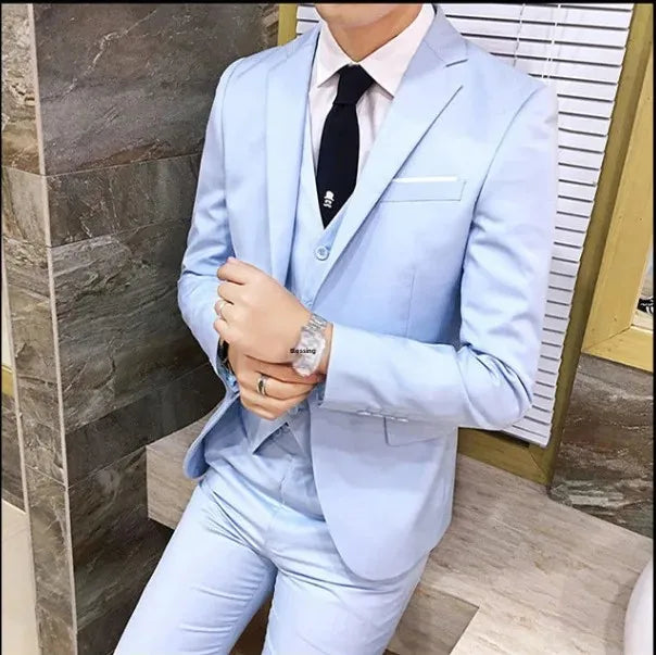 Hochzeitsanzug Dreiteiliges Set Herren Casual Slim Fit Business Koreanischer Stil Hochzeits-Festkleidung AE Lagerware Marke Chinesischer Herkunft