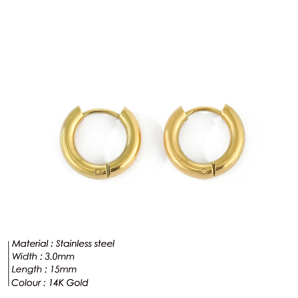 EManco Minimalistische Edelstahl Runde Ohrringe für Frauen Trendige Geometrische Tropfen-Statement-Ohrringe Party Mode-Schmuck Geschenk