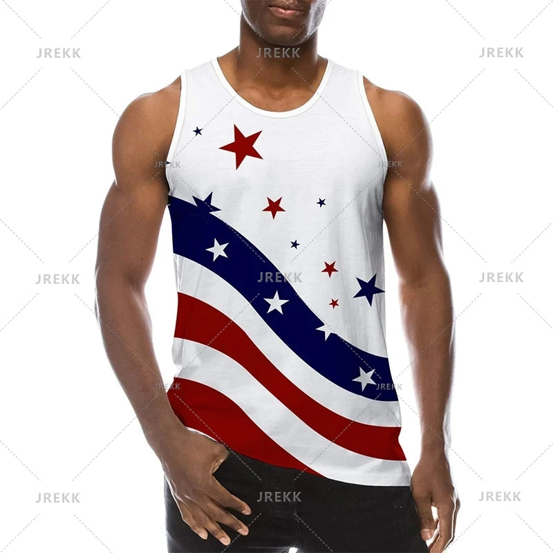 American Eagle USA Flagge Grafik Tank Top Gym Tops Herren 3D-Druck Streetwear Freizeit weste schnell trocknen ärmellose T-Shirt Tops 6xl