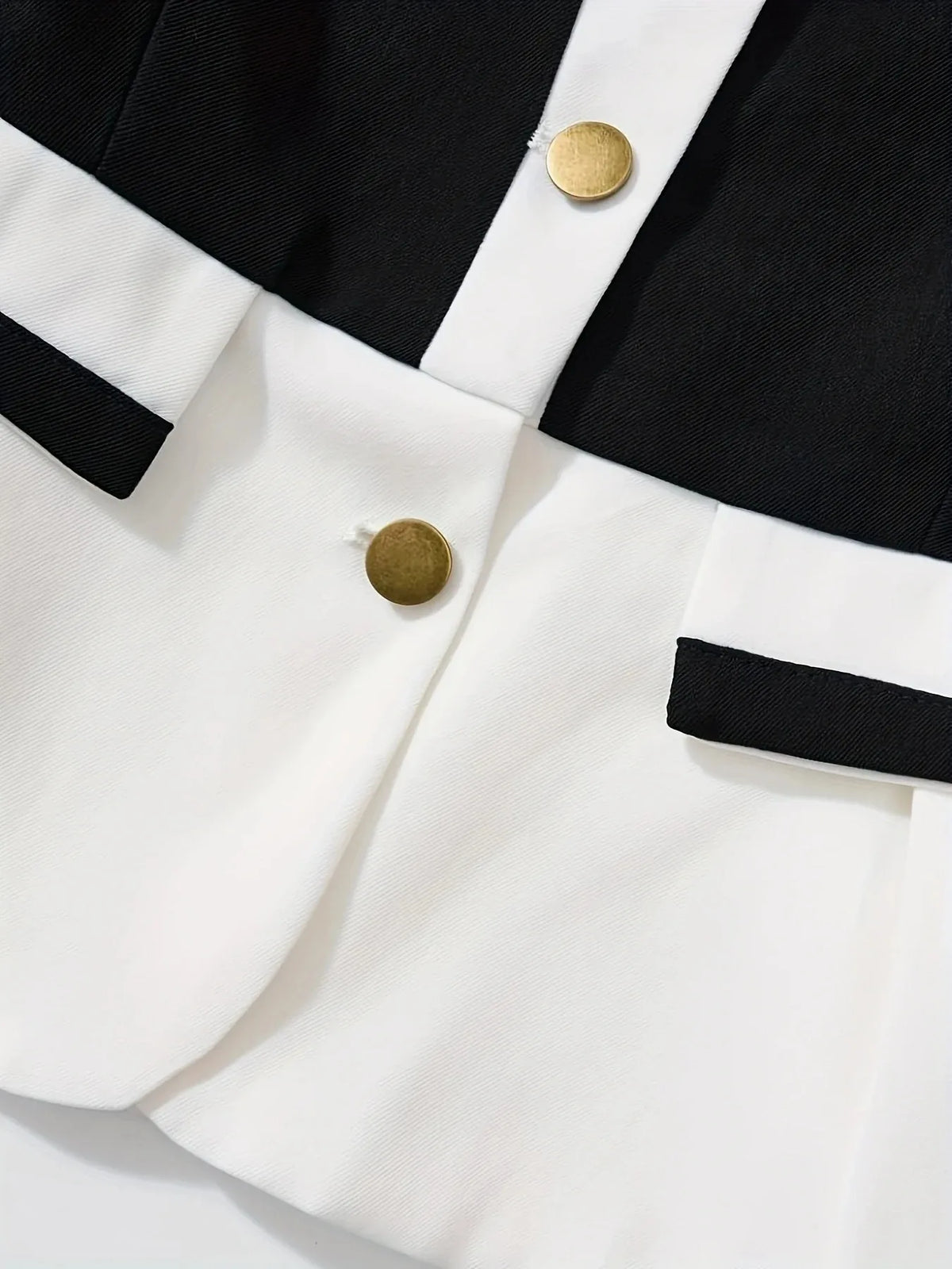 Damen-Blazer-Rock-Set mit Rüschen und Farbblock-Design, Französisches Nischendesign, Modischer Stil 2026