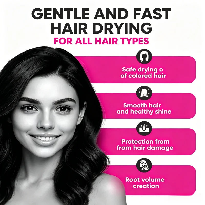 Blattloser Haartrockner mit konstanter Temperatur für die persönliche Haarpflege und -styling; professionelles Haarstyling-Zubehörset für zu Hause (5+1)