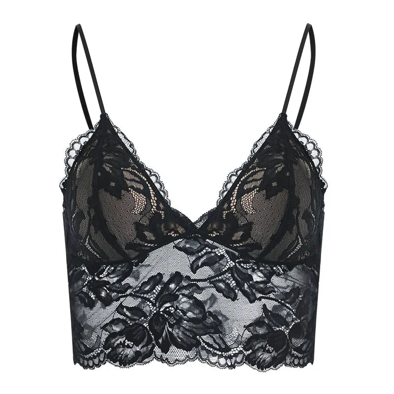 Französisches Damen-Dessous-Set aus dünner Spitze, trägerloser Triangel-BH, schlanker, unsichtbarer BH, perfekt für große Brüste, um sie kleiner zu lassen, für den Alltag, S-XL