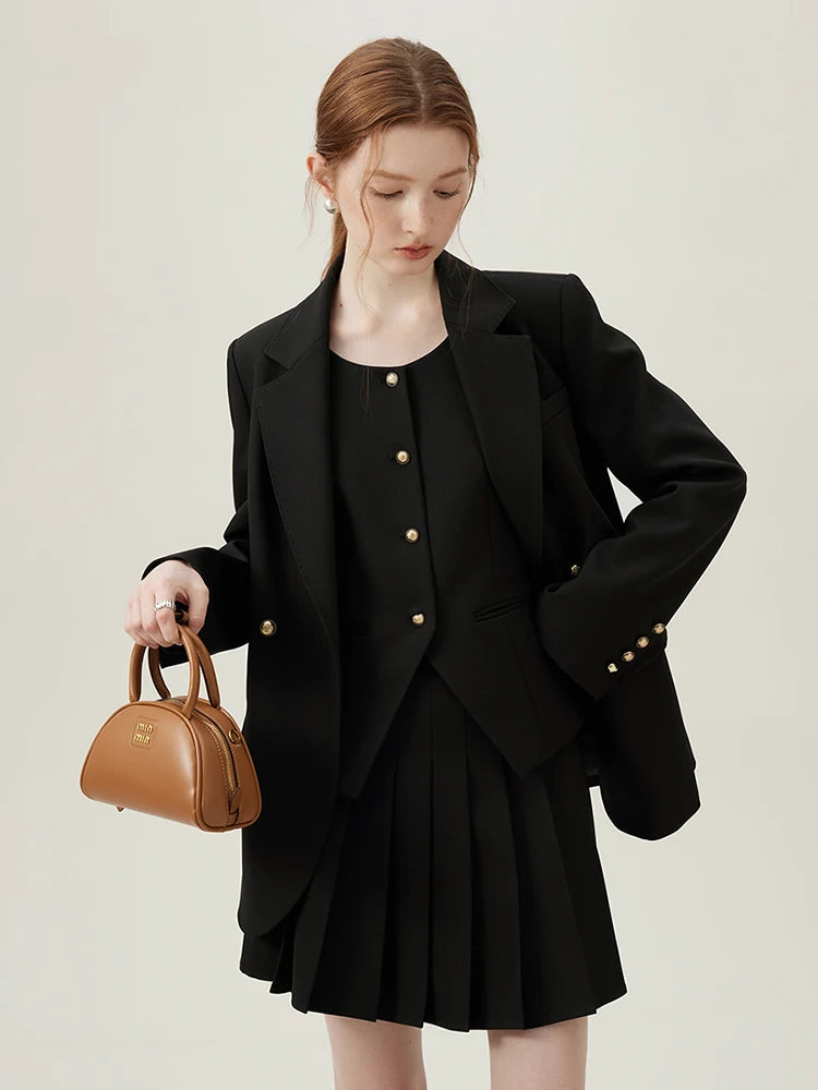 Fsle Frauen Blazer Temperament Anzug Jacke für Büro Dame setzt formale weibliche Blazer Weste Rock 24 fs11075
