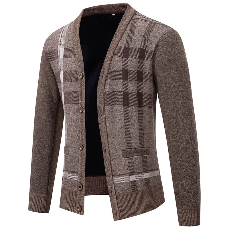Herren Casual Strickjacken V-Ausschnitt Herren Herbst Winter Kleidung Knopfleiste Cardigans Herren Strickpullover Oberbekleidung