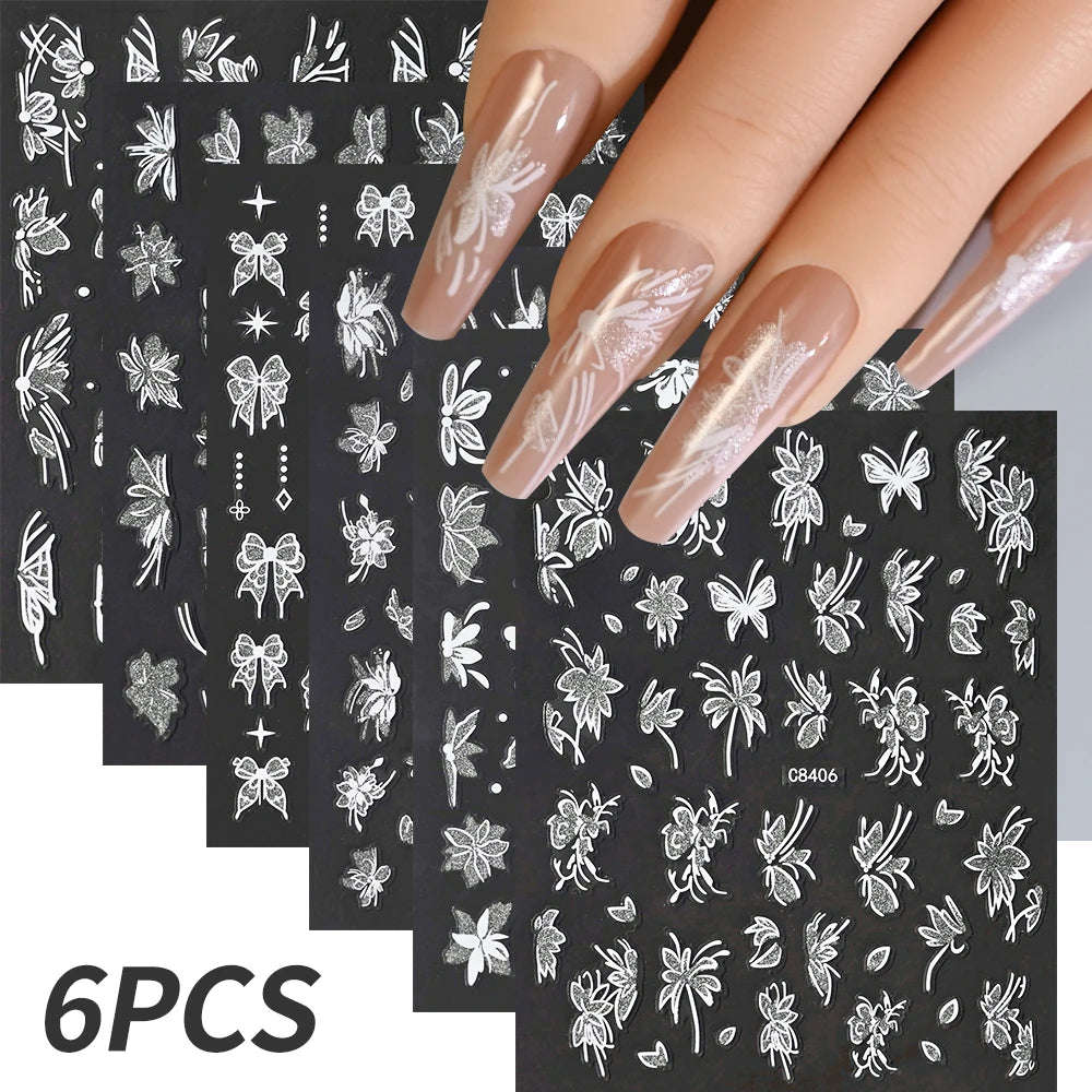 6 Stück 3D Blaue Herz-Nagelaufkleber Bronzierte Gold Silber Stern Mond Sonne Selbstklebende Slider Y2K Nagelkunst Abziehbilder Maniküre Dekoration