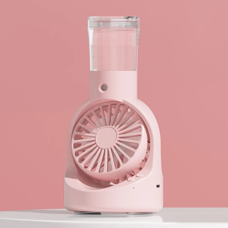 Lenovo Mist Spray Mini-Ventilator, tragbarer Handventilator, extrem lange Akkulaufzeit, feuchtigkeitsspendender, kühlender, temperaturreduzierender Desktop-Ventilator