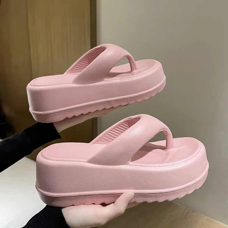 Kidmi Frauen Plattform Sandalen Frauen Flip-flops EVA Heels Sandalen Für Frauen Mode Strand Rutschen Outdoor Weiche Ferse Wolke hausschuhe