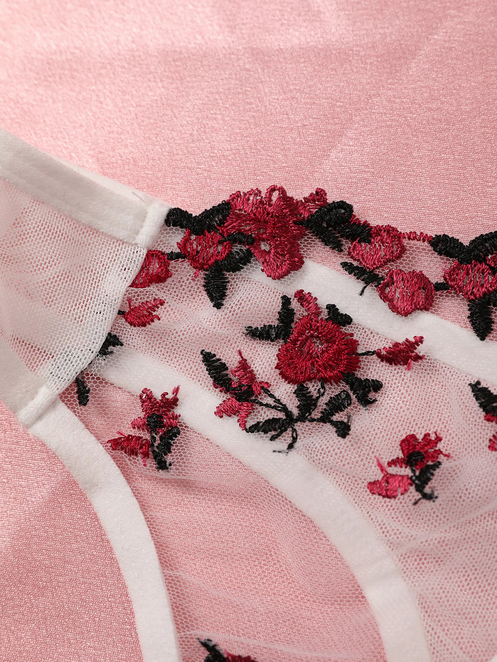 Sexy Spitze Dessous Push-Up Dessous Semi-Transparent Bh Und Panty Sets Frauen Sammeln Brust Unterwäsche Blume Stickerei Bralette set