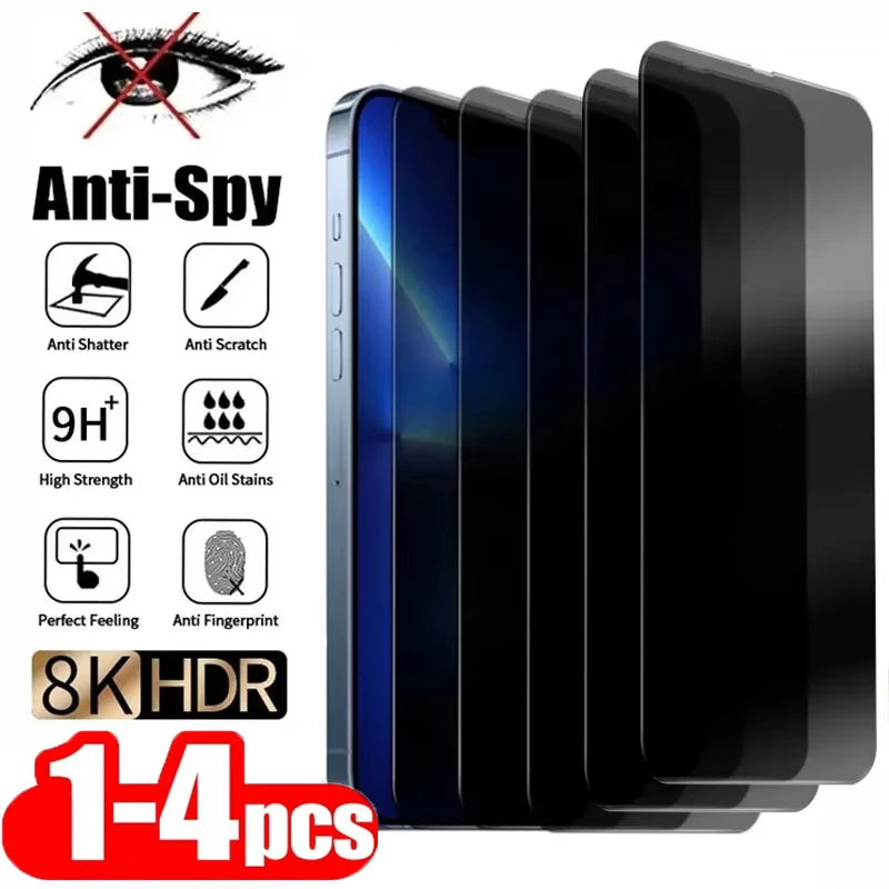 1-4 Stück Anti-Spionage Panzerglas für iPhone 18 Pro Max 17 16 15 14 13 12 11 Pro AiR X XR XS Max 16 15 Plus Displayschutzfolie