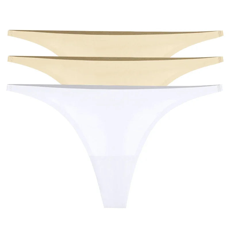 1/3/6Pcs Eis Seide Nahtlose Tangas Höschen für Frauen Sexy V-Taille G-String Bikini Weibliche weiche Atmungsaktive Unterwäsche