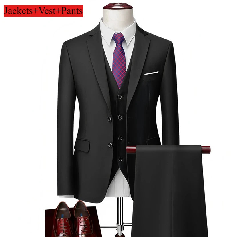 Klassische Hochzeit Smoking Casual Solide Anzüge Slim Fit 3/2 Stück Trauzeugen Anzug Männliche Formale Business Männer Kleidung