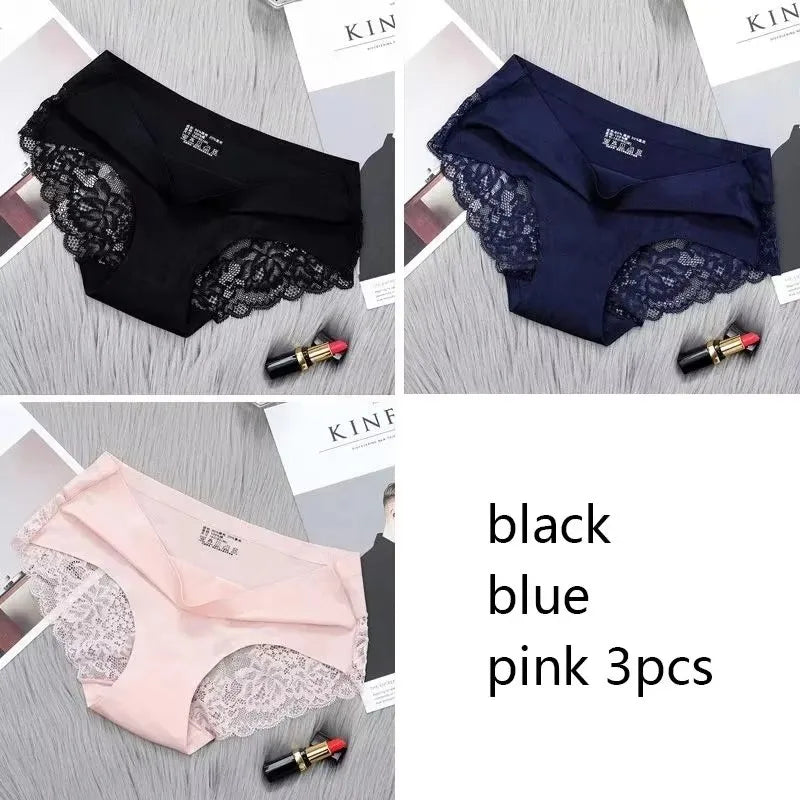 1/2/3Pcs Nahtlose WomenComfort Spitze Slip Aushöhlen Höschen Set Unterwäsche Low Rise Weibliche Sport Panty weiche Dame Dessous Sexy