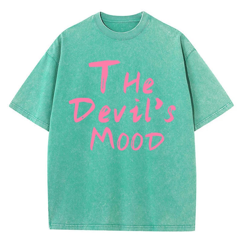 Rosa Brief Design Gewaschen T Shirt Frauen Vintage Baumwolle T-shirts Streetwear Weiche Mineral Tees Mädchen Lose Weibliche T Tops Y2k