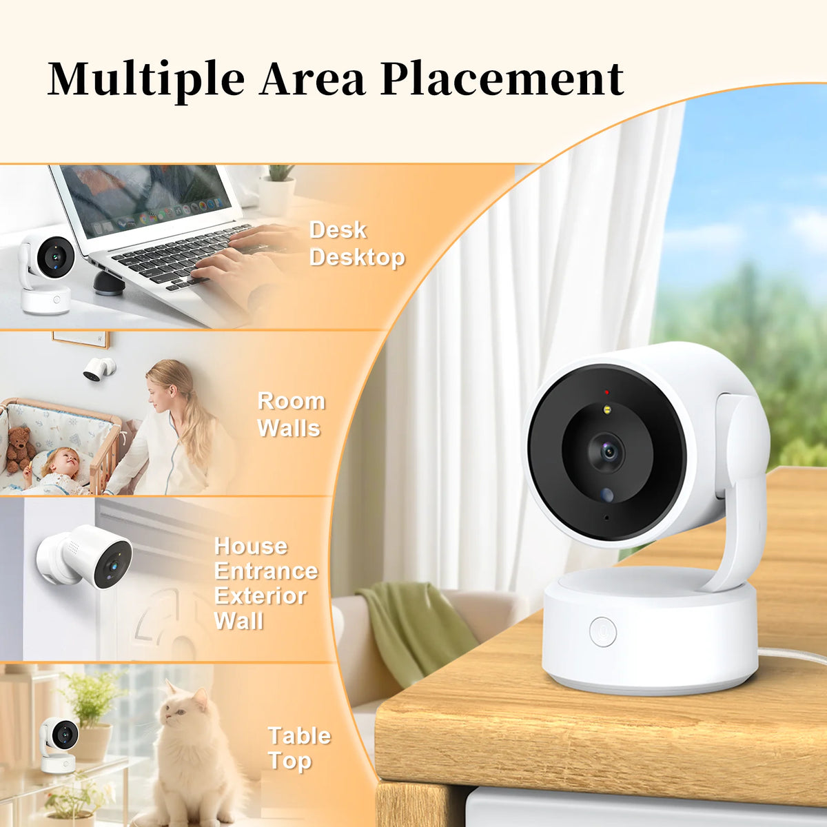 Tuya Wifi Indoor Überwachungskamera HD 2K 5MP One-Touch-Call Baby Monitor Home Security PTZ 4X Zoom Kamera menschliche Auto Tracking