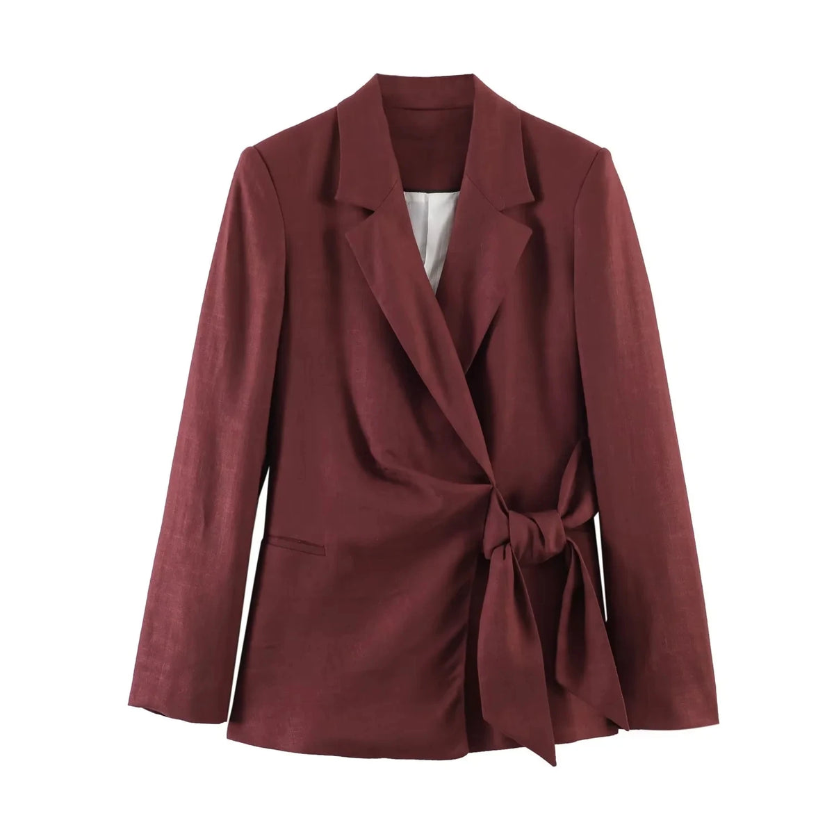 KONDALA Vintage Bürodamen-Anzug mit V-Ausschnitt, Langen Ärmeln, Gürtel-Blazer und Weiter Hose, Modisches Elegantes Damen-Set für Frühling/Sommer 2026