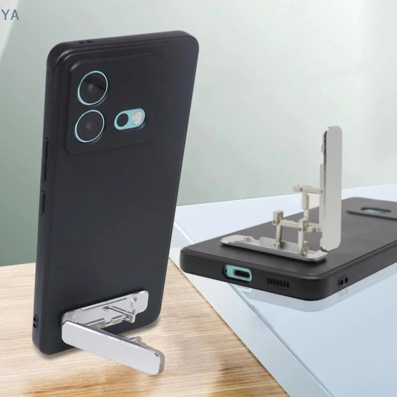 1/3 Stück Mini Unsichtbarer Faltbarer Handyständer aus Aluminiumlegierung, Desktop-Halterung mit Verstellbarem Winkel für Mobiltelefone