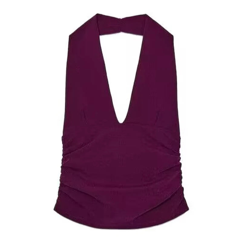 Zweiteiliges Set für Damen, sexy, rückenfrei, Neckholder-Top, Sommer-Set, Frau, Schlitz, hoher Taillenrock, elegantes Damen-2-teiliges Set, 2025