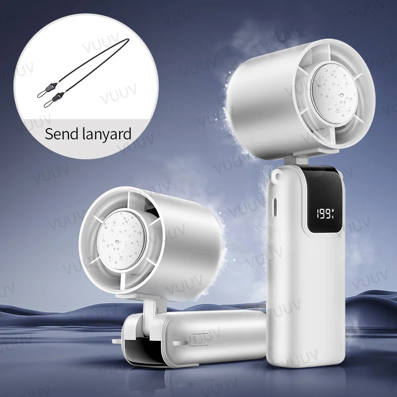 VUUV Mini-Handventilator - Tragbarer Turbo-Ventilator mit 100 Windgeschwindigkeiten, 2000mAh & Typ-C, Kühlgebläse, Reise-Kühlgerät