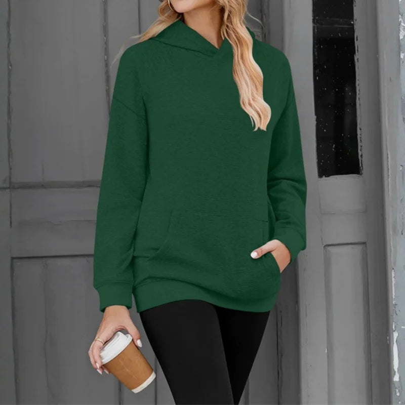 2026 NEU Damen Kapuzenpullover Locker Lässiger Sweatshirt mit Fallschulter-Ärmeln Frühling Herbst Outdoor Damen-Sweatshirt